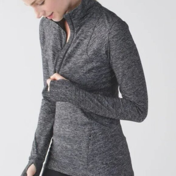 Lululemon Kanto Catch Me 1/2 Zip Pullover Jacket Running Gray Zip Pocket Size 6 - Picture 1 of 14